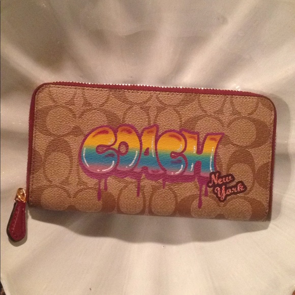 Coach Handbags - Coach Graffiti Zip Up Wallet